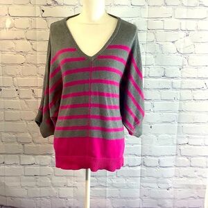 JCP v-neck striped pullover sweater Plus 1X